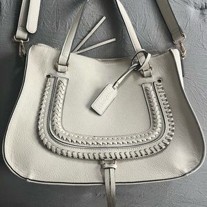 Sole Society saddle crossbody handbag in color Bone